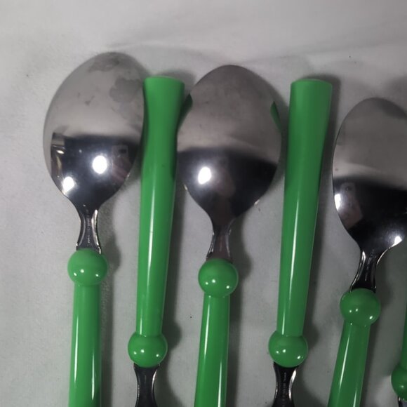 IKEA Grammatik Green 8 Lot Set Vintage Stainless Flatware Cutlery Spoon Utensils - Picture 9 of 15